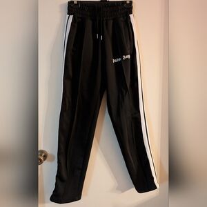 PALM ANGELS Black & White Logo Jogging Track Pants S